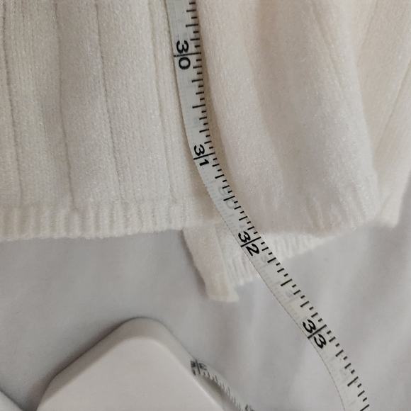 Guizio Nordstrom Elegant White Midi Skirt Bodycon Maxi Cream Slit Knit Shape - Picture 7 of 7